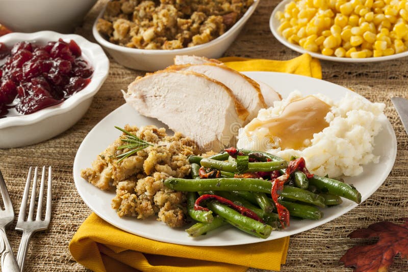 Homemade Turkey Thanksgiving Dinner Stock Image - Image of potato ...