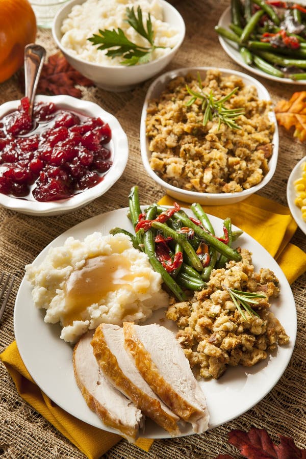 Homemade Turkey Thanksgiving Dinner Stock Photo - Image of parsley ...