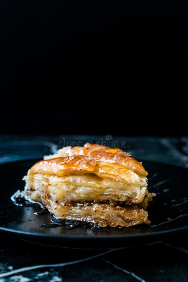 Homemade Turkish Dessert Organic Baklava with Honey Stock Image - Image ...