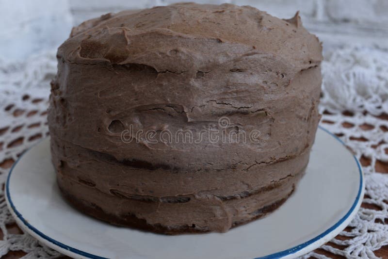 Homemade tårta med chokladkräm royaltyfria foton Homemade tårta med chokladkräm royaltyfria foton