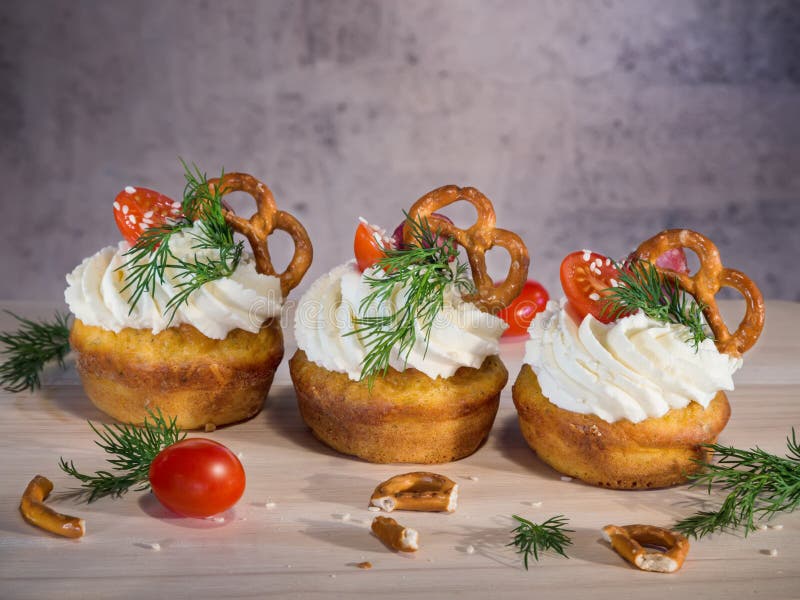 Homemade unsweetened savory appetizer cupcakes royalty free stock photo Homemade unsweetened savory appetizer cupcakes royalty free stock photo