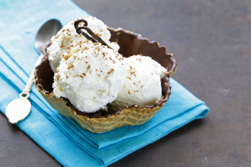 Homemade vanilla ice cream stock image. Image of delicious 76091617