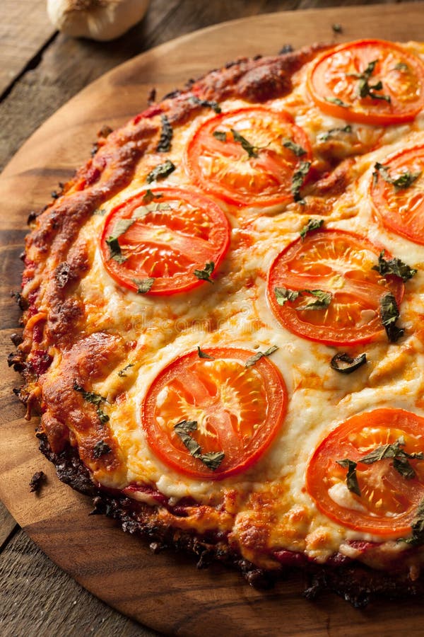 Homemade Vegan Cauliflower Crust Pizza Stock Image Image of meal