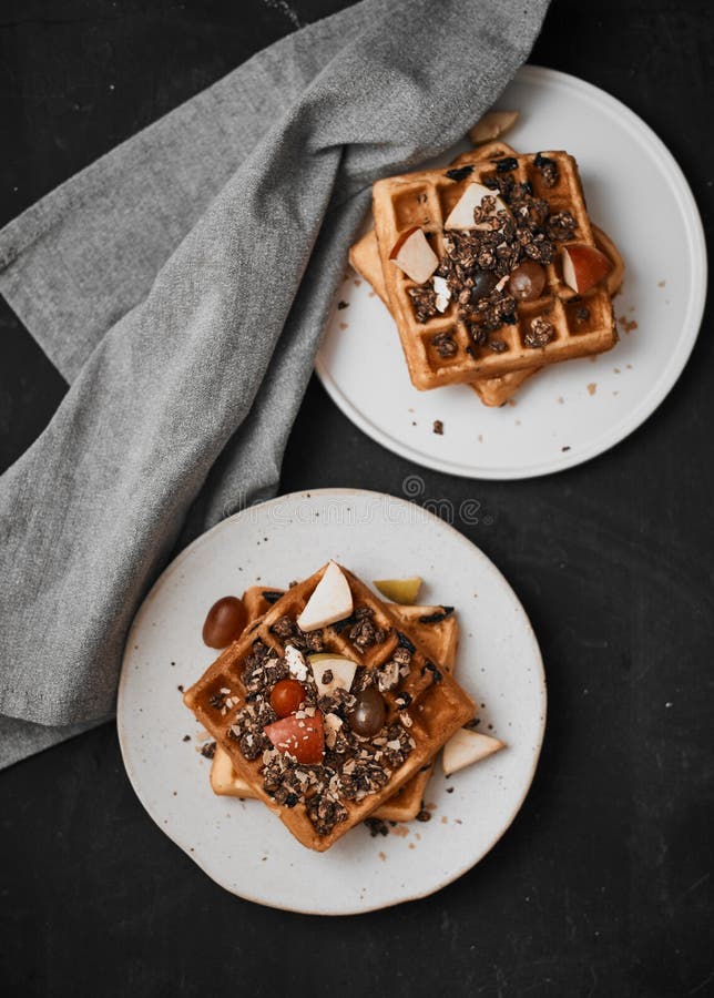 Homemade waffles. stock photo. Image of baked, sweet 164818606