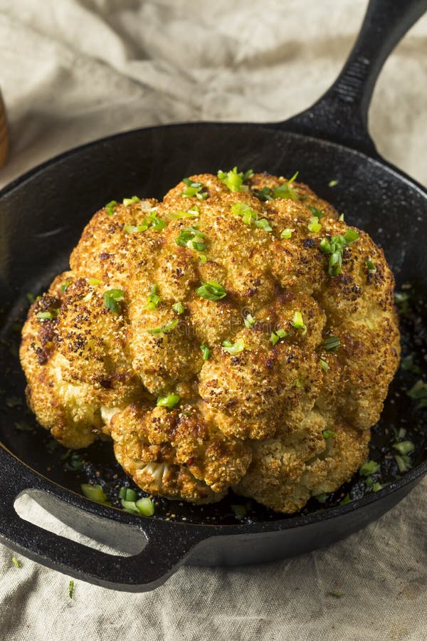 Homemade Whole Roasted Cauliflower Stock Photo Image of homemade