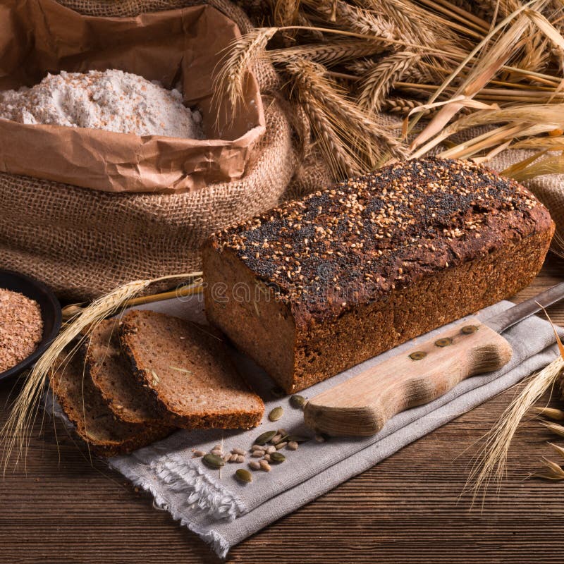 Homemade whole wheat bread stock photo. Image of natural 49656620