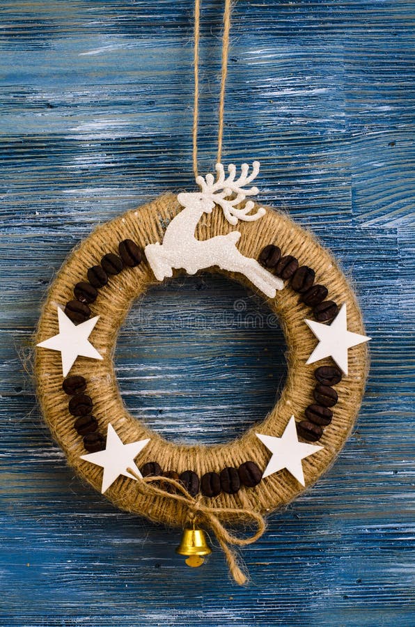 Homemade wicker Christmas crafts stock images Homemade wicker Christmas crafts stock images