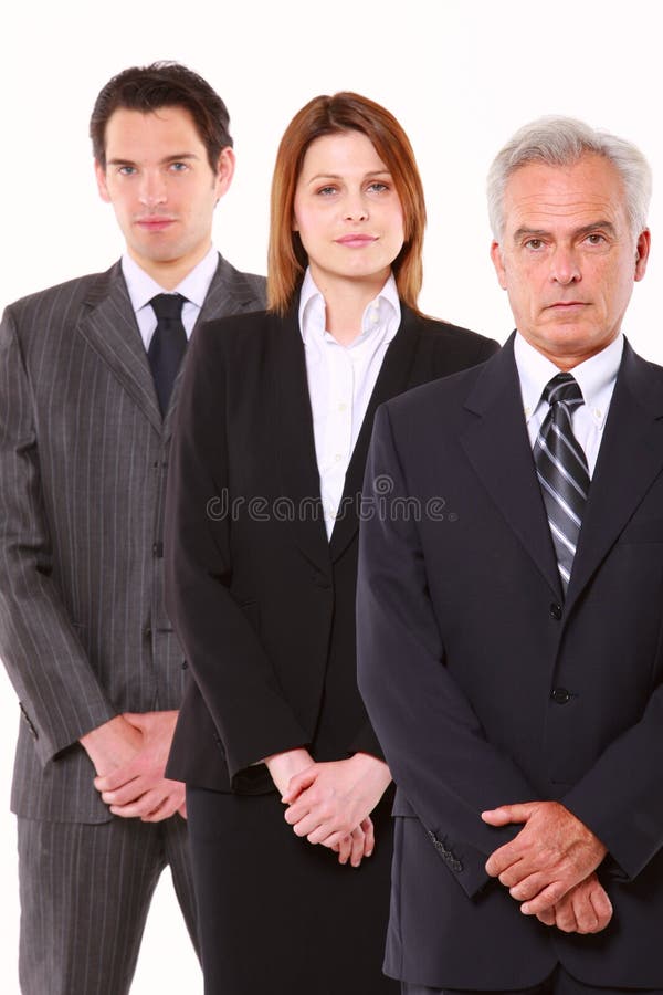 Homens de negócios e mulher de negócios fotografia de stock Homens de negócios e mulher de negócios fotografia de stock