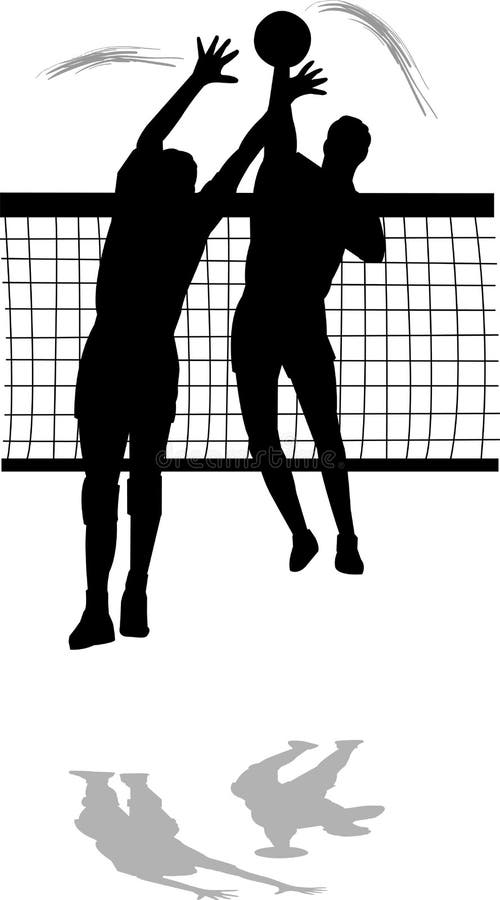 Homens do ponto e do bloco do voleibol