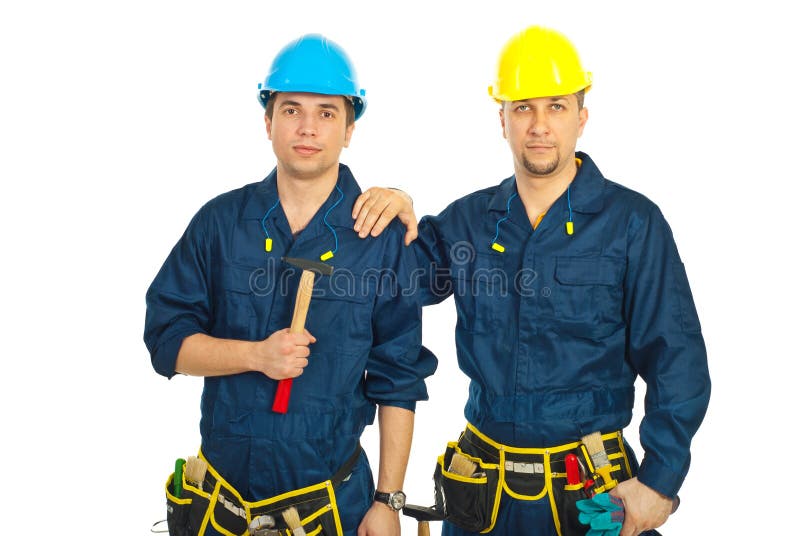 Homens dos trabalhadores do construtor da beleza foto de stock royalty free Homens dos trabalhadores do construtor da beleza foto de stock royalty free