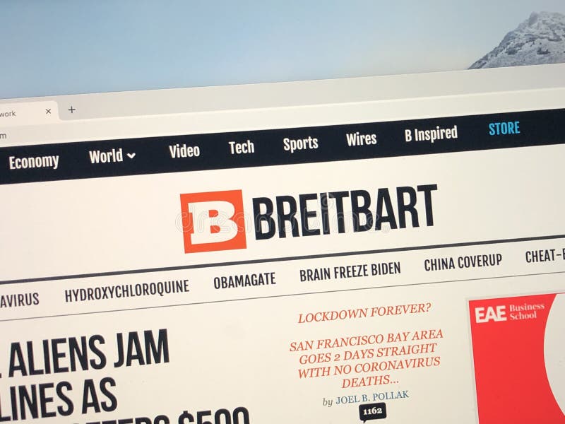 Homepage of Breitbart.