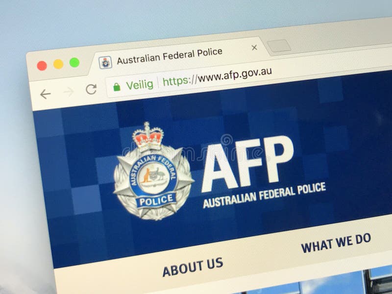 Homepage da polícia federal australiana - AFP do oficial fotos de stock Homepage da polícia federal australiana - AFP do oficial fotos de stock
