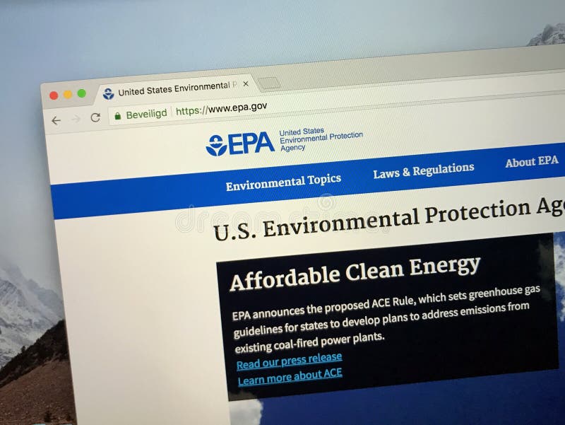 Homepage der Klimaschutzorganisation Vereinigter Staaten oder Des EPA