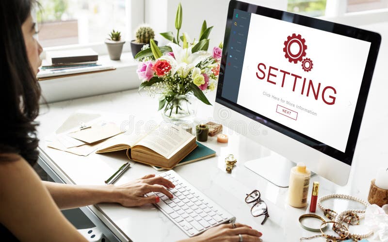 Konzept für die Startseite elektronischer Geräte – Einstellungen stockfotografie