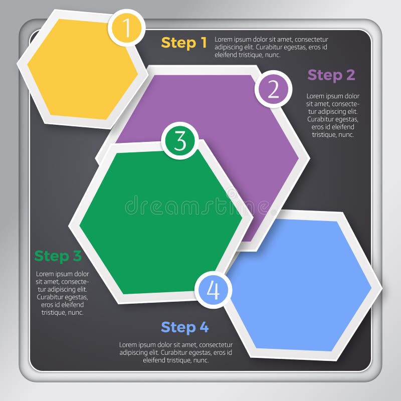 Homepage variopinto di progettazione di esagono o infographic moderno illustrazione di stock Homepage variopinto di progettazione di esagono o infographic moderno illustrazione di stock