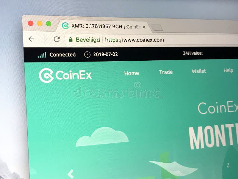 Homepage von CoinEx lizenzfreie stockbilder Homepage von CoinEx lizenzfreie stockbilder