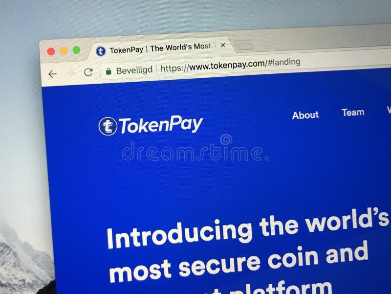 Homepage von TokenPay stockbild Homepage von TokenPay stockbild