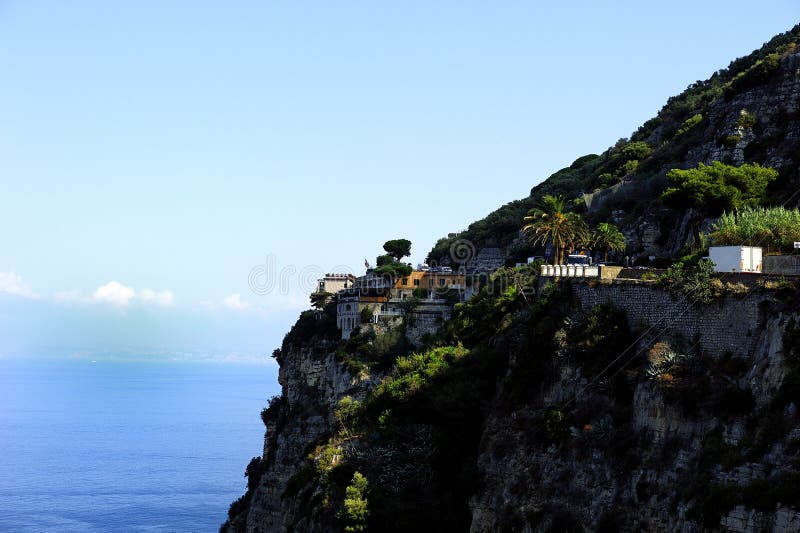 Homes on the Amalfi coast stock photo. Image of yachts 154409584
