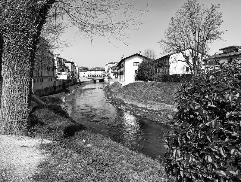 Homes and Canal of Vicenza, Italy Stock Image Image of waterways