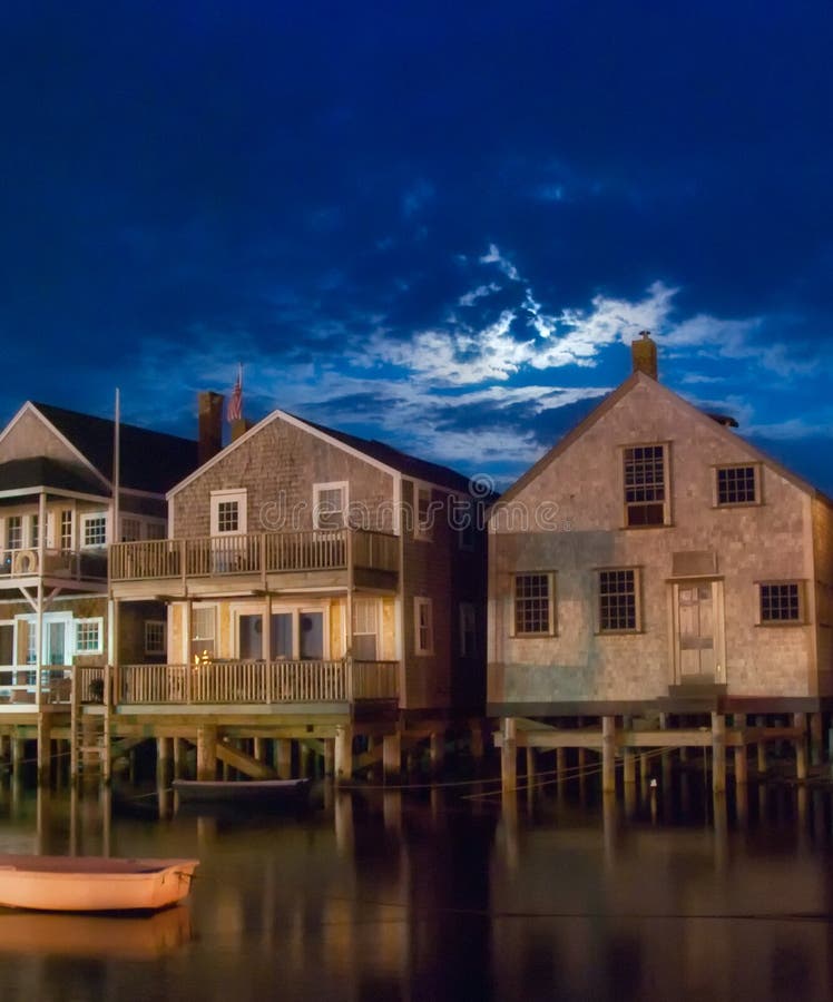 Homes Over Water on Nantucket Coastline Stock Photo Image of beach