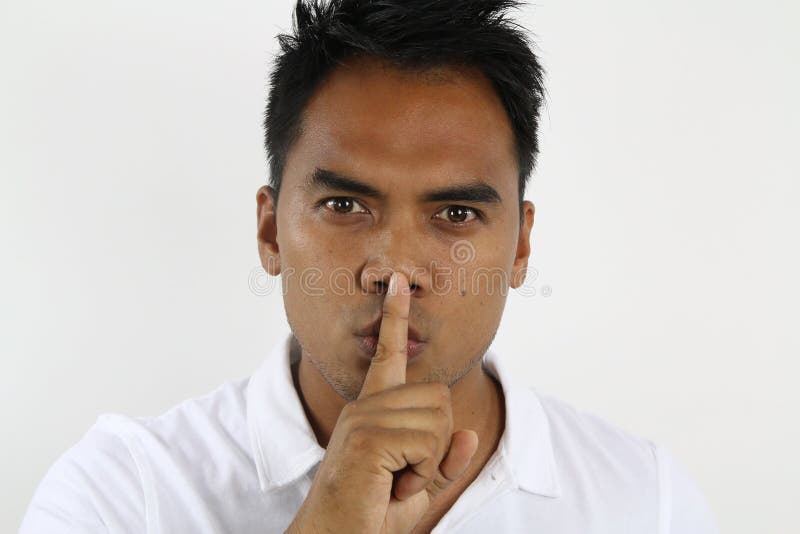 Download Homme Asiatique Demandant Le Silence Image stock - Image du fond, homme: 56484503