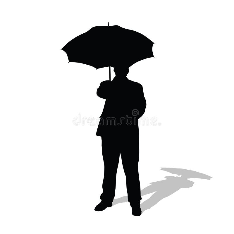 Silhouette De Parapluie Homme