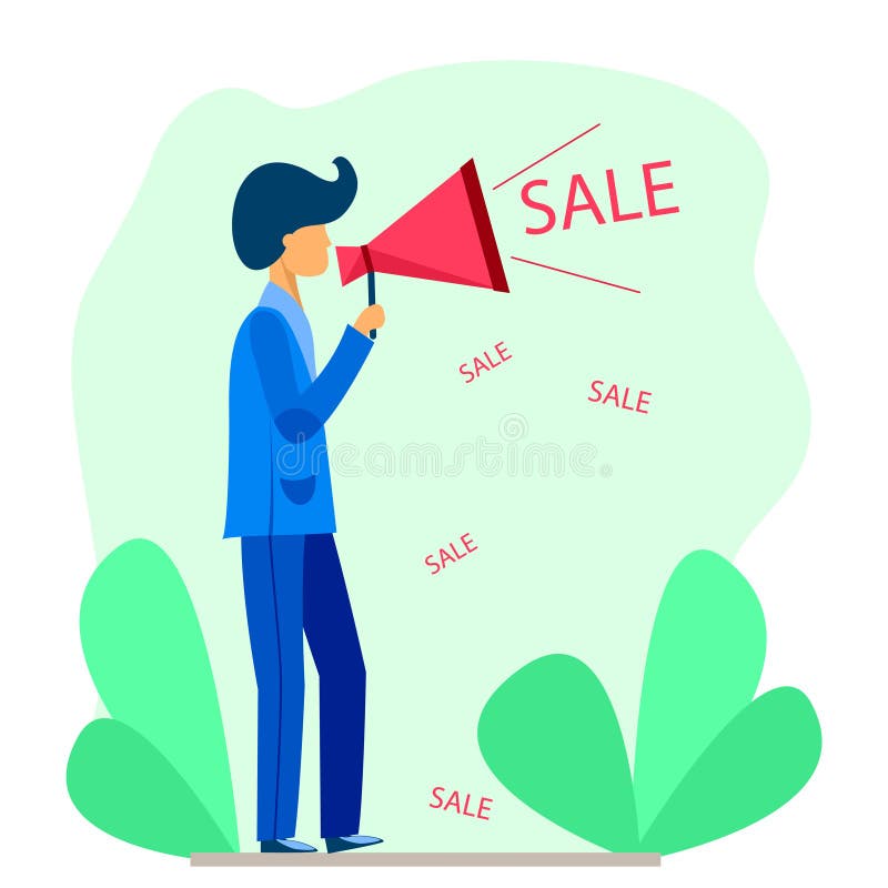 Homme avec un mégaphone rouge illustration de vecteur Homme avec un mégaphone rouge illustration de vecteur
