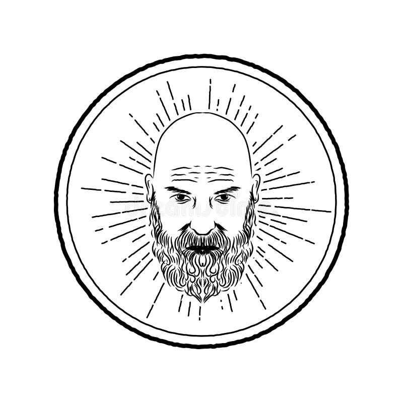 homme chauve à la barbe illustration de vecteur homme chauve à la barbe illustration de vecteur