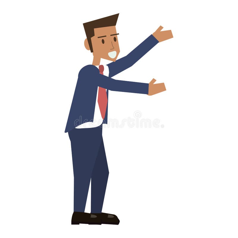 L'homme D'affaires Heureux Avec Des Bras S'ouvrent Illustration de