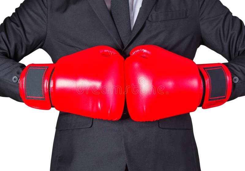 Homme d'affaires avec des gants de boxe image libre de droits Homme d'affaires avec des gants de boxe image libre de droits