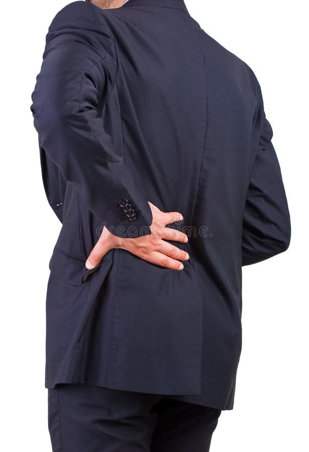 Image of a businessman with aching back. Image of a businessman with aching back.