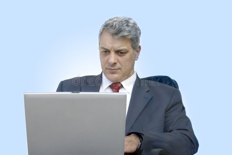 Homme d'affaires avec l'ordinateur portatif images libres de droits Homme d'affaires avec l'ordinateur portatif images libres de droits