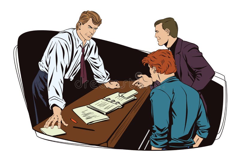 Homme d'affaires Bossage et subalternes illustration stock Homme d'affaires Bossage et subalternes illustration stock