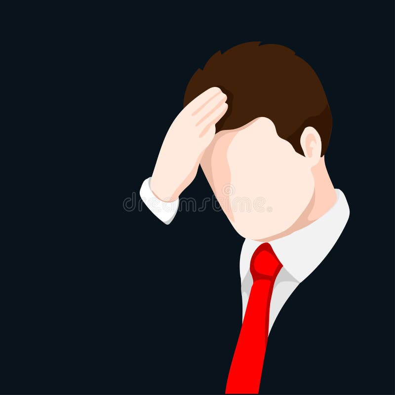 Homme d'affaires bouleversé saisissant son illustration de tête-vecteur illustration de vecteur Homme d'affaires bouleversé saisissant son illustration de tête-vecteur illustration de vecteur
