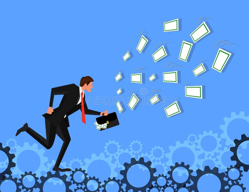 Homme d'affaires courant pour leurrer avec le billet d'un dollar sur le fond de vitesses Étant motivé par l'argent Gain de beauco illustration stock Homme d'affaires courant pour leurrer avec le billet d'un dollar sur le fond de vitesses Étant motivé par l'argent Gain de beauco illustration stock