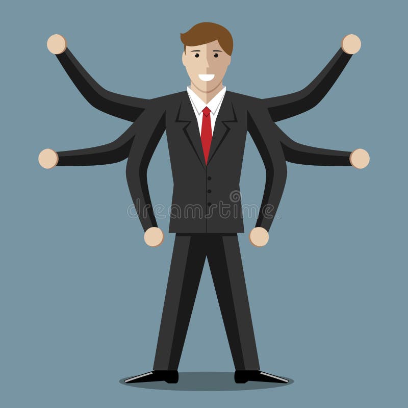 homme d'affaires de sourire Beaucoup-armé illustration libre de droits homme d'affaires de sourire Beaucoup-armé illustration libre de droits