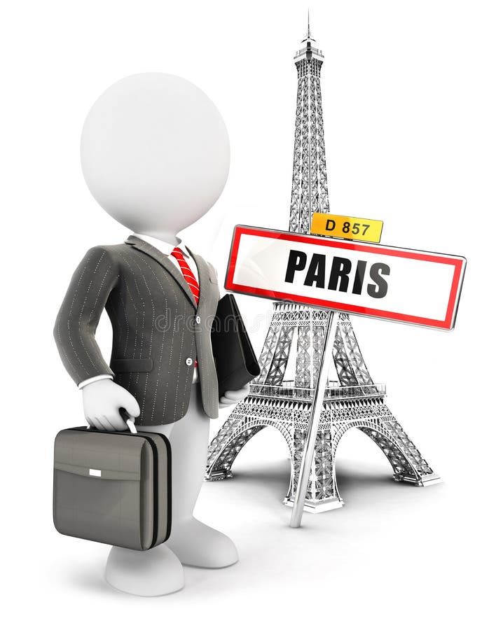 homme d'affaires des personnes de race blanche 3d à Paris illustration stock homme d'affaires des personnes de race blanche 3d à Paris illustration stock