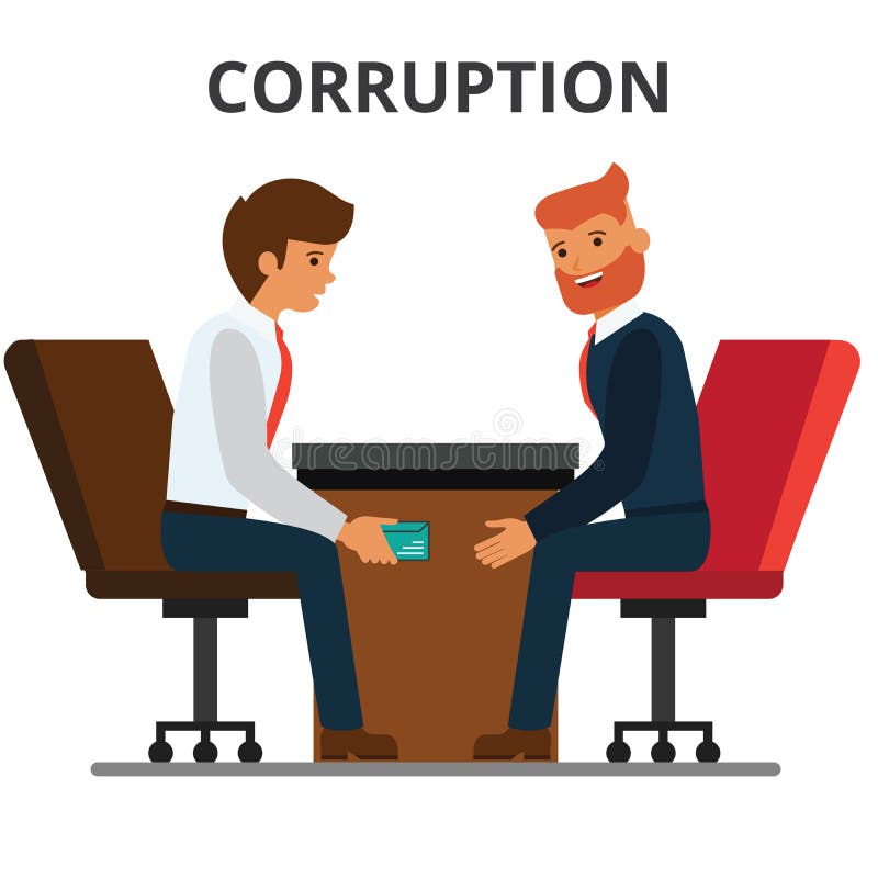 Homme d'affaires donnant l'argent de paiement illicite illustration stock Homme d'affaires donnant l'argent de paiement illicite illustration stock