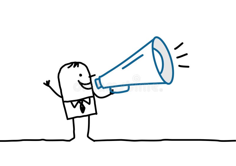 Homme d'affaires & haut-parleur illustration de vecteur