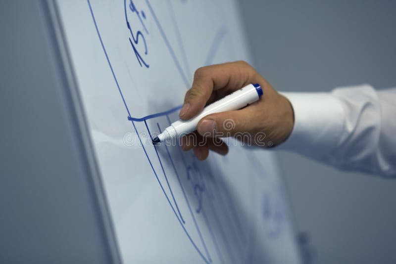 Homme d'affaires faisant une présentation dans le bureau photographie stock libre de droits Homme d'affaires faisant une présentation dans le bureau photographie stock libre de droits