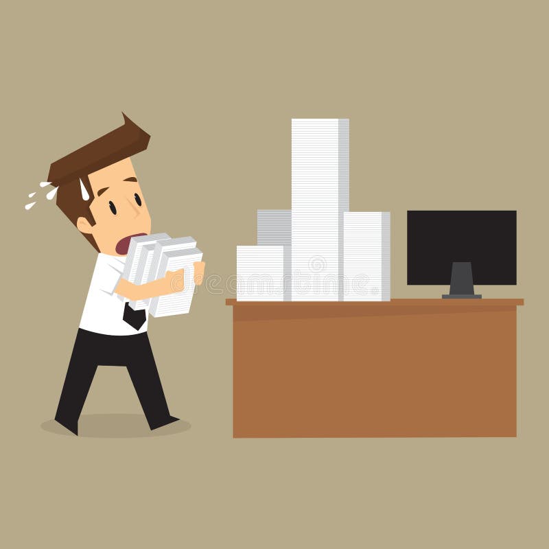 Homme d'affaires Hard Working illustration de vecteur Homme d'affaires Hard Working illustration de vecteur