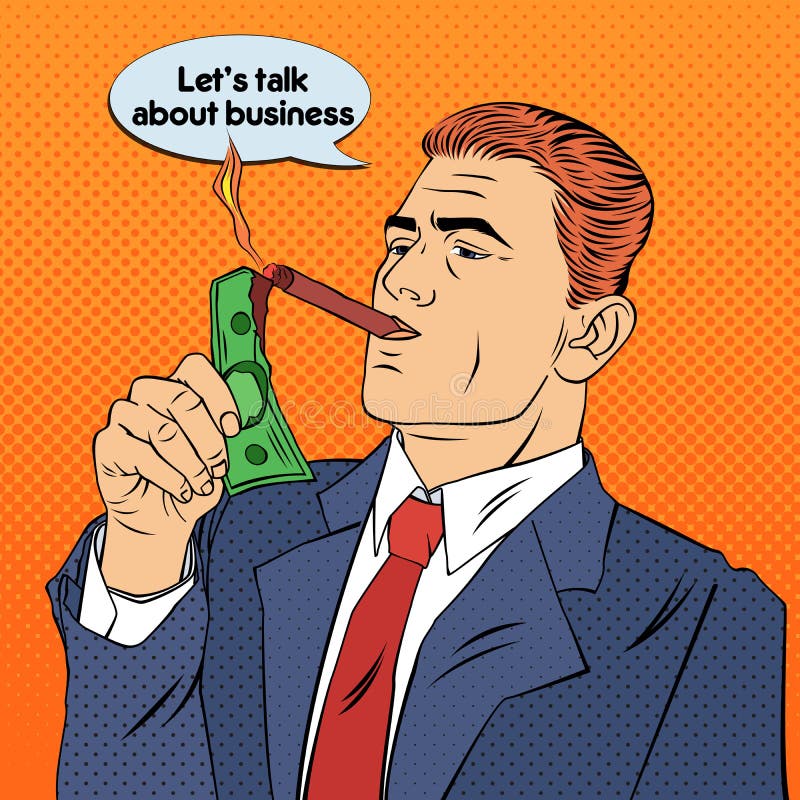 Homme d'affaires Lighting Cigar avec billet d'un dollar Homme d'affaires réussi illustration de vecteur Homme d'affaires Lighting Cigar avec billet d'un dollar Homme d'affaires réussi illustration de vecteur