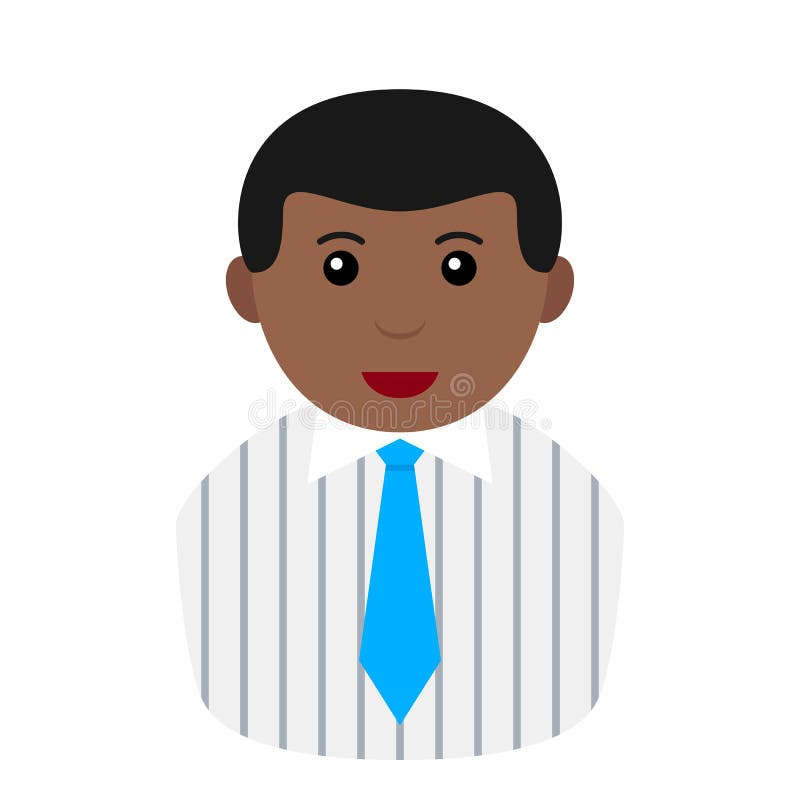 Homme d'affaires noir dans l'icône d'avatar de lien de chemise illustration de vecteur Homme d'affaires noir dans l'icône d'avatar de lien de chemise illustration de vecteur