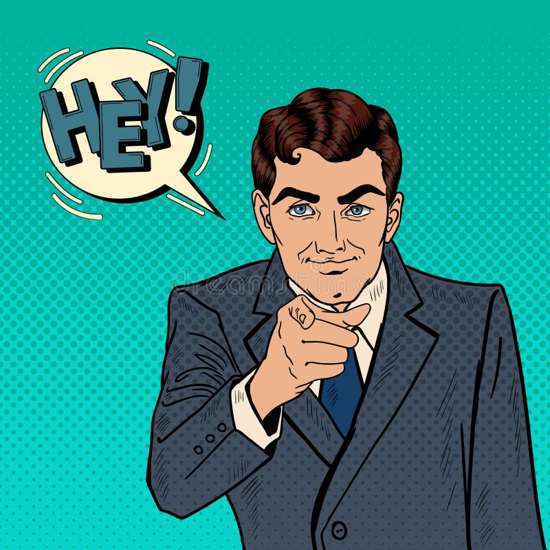 Homme d'affaires réussi Pointing Finger à vous Art de bruit illustration de vecteur Homme d'affaires réussi Pointing Finger à vous Art de bruit illustration de vecteur