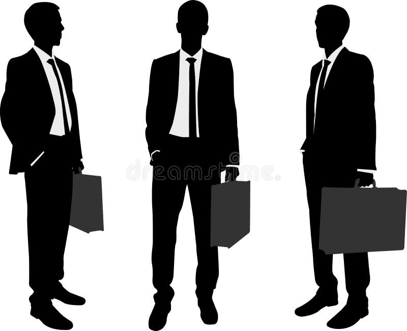 Homme d'affaires tenant des silhouettes de serviette illustration libre de droits