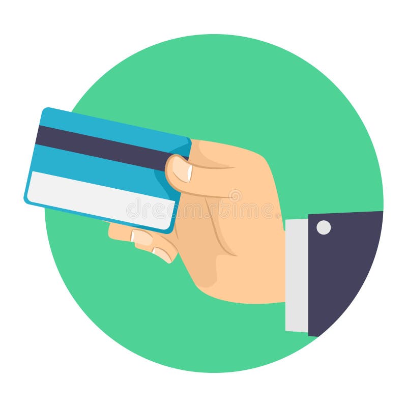 Homme d'affaires tenant une carte de crédit en blanc illustration stock Homme d'affaires tenant une carte de crédit en blanc illustration stock