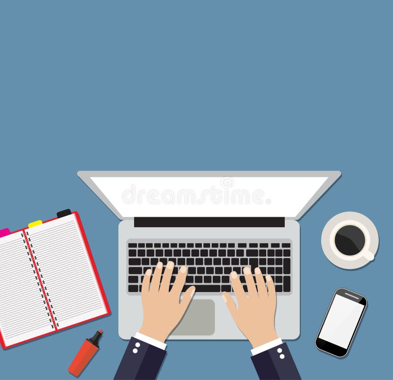 Homme d'affaires travaillant sur l'ordinateur portatif illustration libre de droits Homme d'affaires travaillant sur l'ordinateur portatif illustration libre de droits