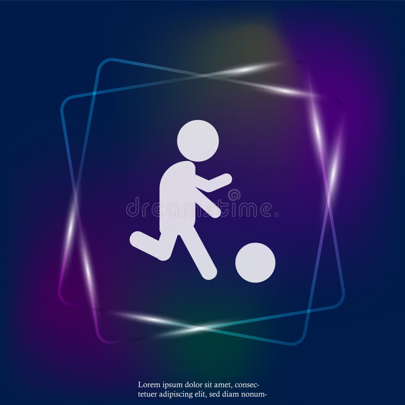 Homme d'icône de vecteur jouant la boule Footballeur avec la bille Joueur de football néo- illustration libre de droits Homme d'icône de vecteur jouant la boule Footballeur avec la bille Joueur de football néo- illustration libre de droits