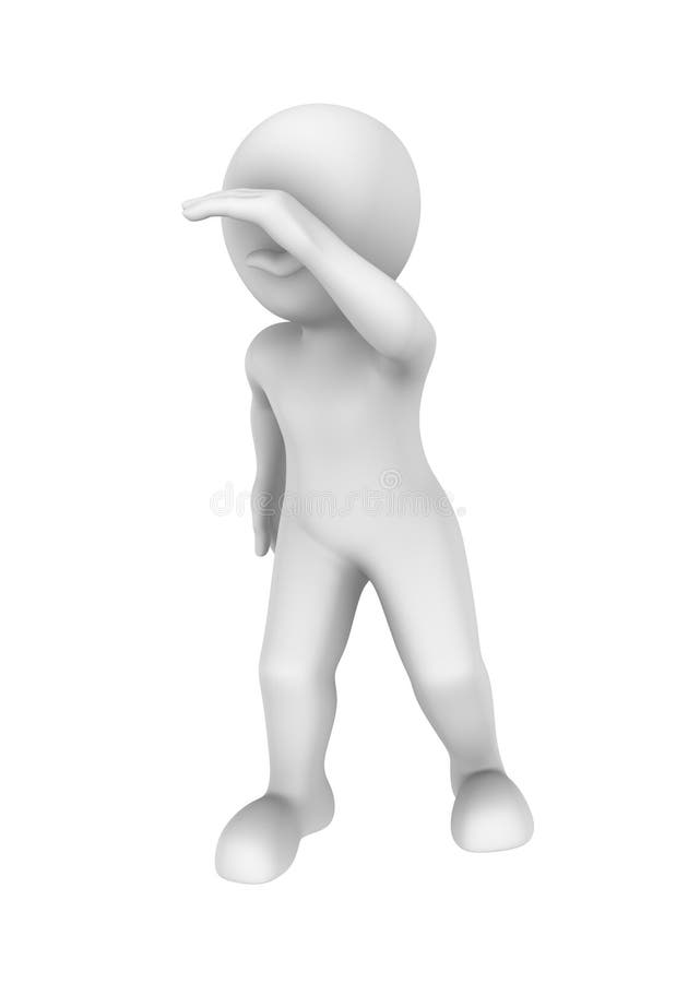 homme 3d regardant loin illustration 3D illustration de vecteur homme 3d regardant loin illustration 3D illustration de vecteur