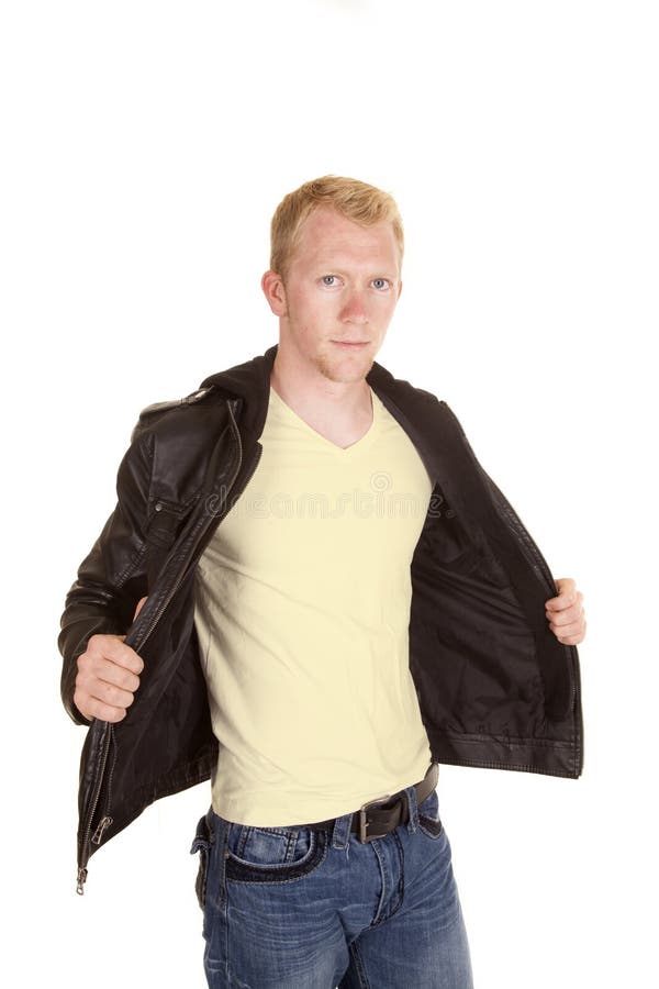 Homme Dans La Chemise Blanche Jugeant La Veste Noire Ouverte Photo stock -  Image du modèle, fashionable: 45172986